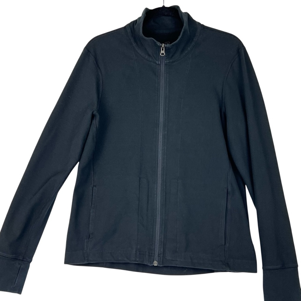 Pact Black Jacket Sz L Organic Cotton Full Zip